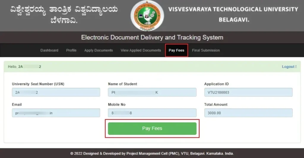 Applying-for-Documents-In-VTU-EDDTS-Portal-Fee-Payment-Stage