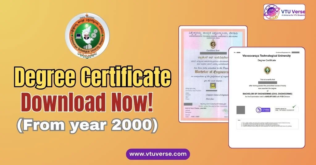 VTU Degree Certificate Download Easily