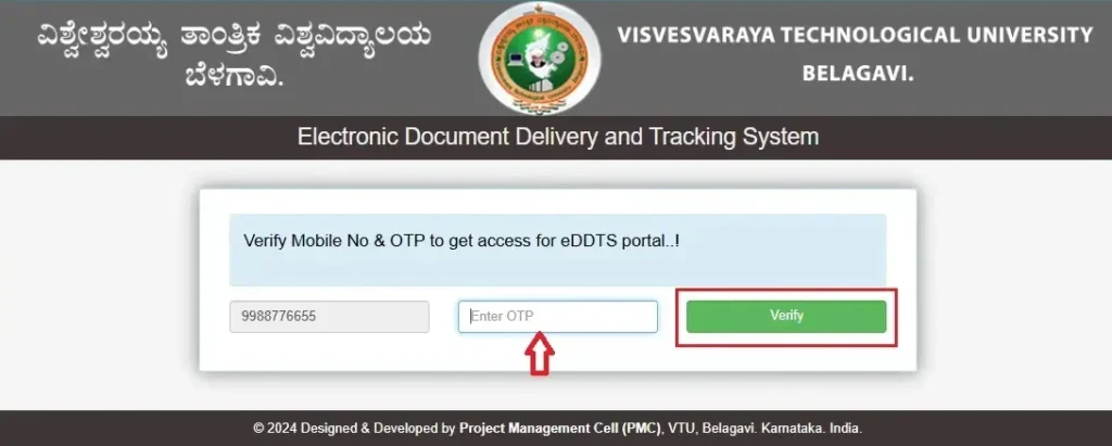 VTU-EDDTS-Registration-OTP-Verification-Stage
