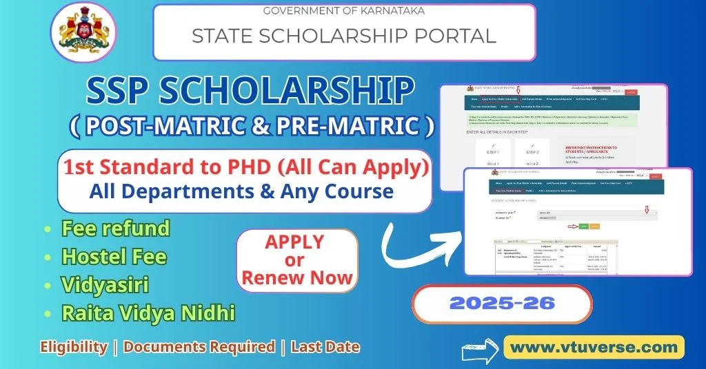 SSP Post Matric and Pre Matric Scholarship 2025-26 Apply Online, Documents Required, Check Status, Last Date